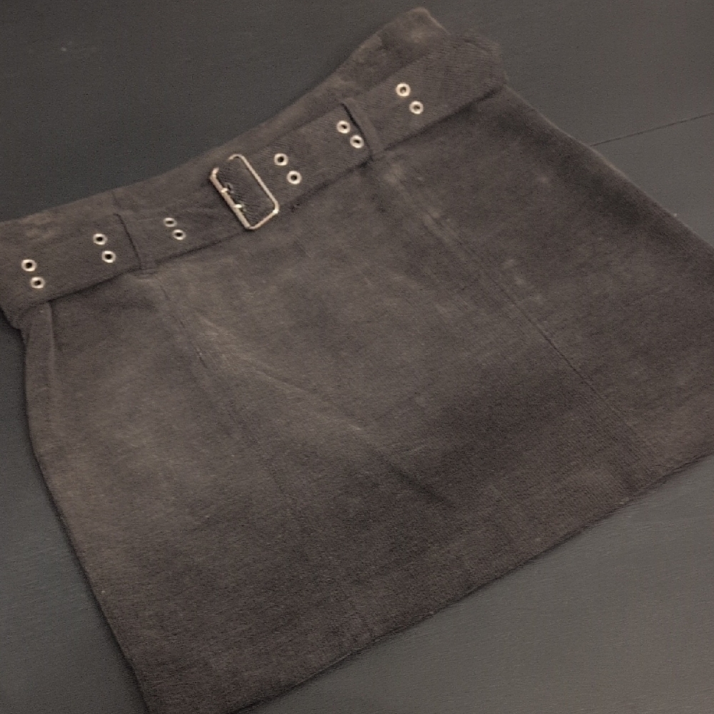 Ralph Lauren Vintage Corduroy Gray Pencil Mini Skirt Casual